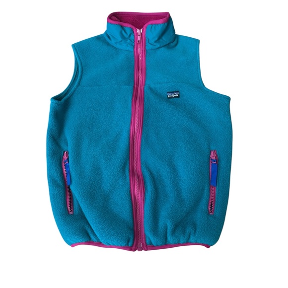 Patagonia Teal Fleece with Magenta Trim - Picture 1 of 3